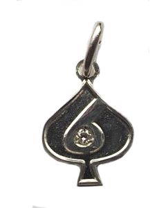 Hanger Nat. Meester met kroon 60.000 MP zilver met saffier