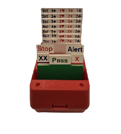 Biddingbox NBB rood incl. standaard vulling, set van 4 stuks