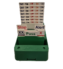 Biddingbox NBB groen incl. standaard vulling set van 4 stuks